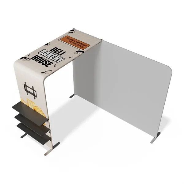 10'wx8'h L-Shape Display w/shelves & aluminum frame, full color imprint on... from ASI 49891 Discount Marketing Products / DMP