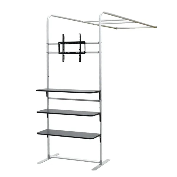 10'wx8'h L-Shape Display w/shelves & aluminum frame, full color imprint on... from ASI 49891 Discount Marketing Products / DMP