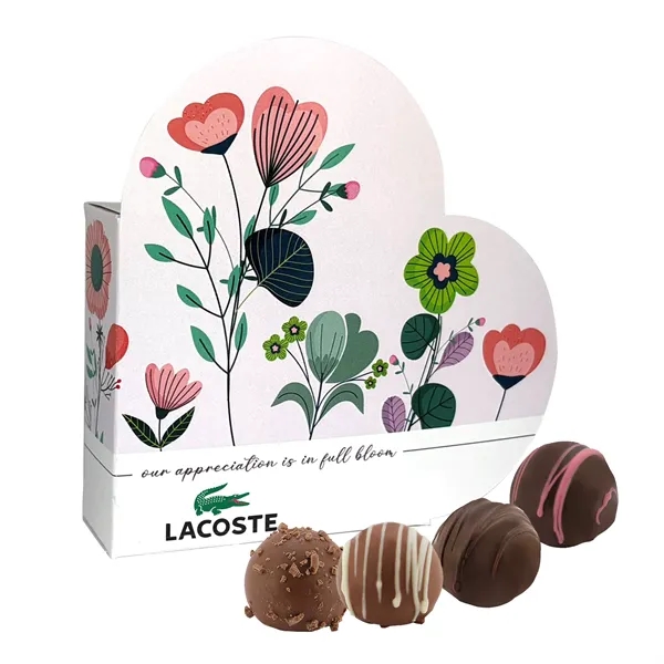 This charming custom box is filled with 4 Piece Decadent Truffles... from ASI 71685 Midnite Snax®