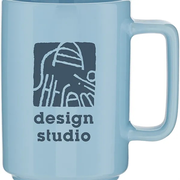 15 oz glossy ceramic mug with stackable design and polished finish... from ASI 51197 ETS Express, LLC