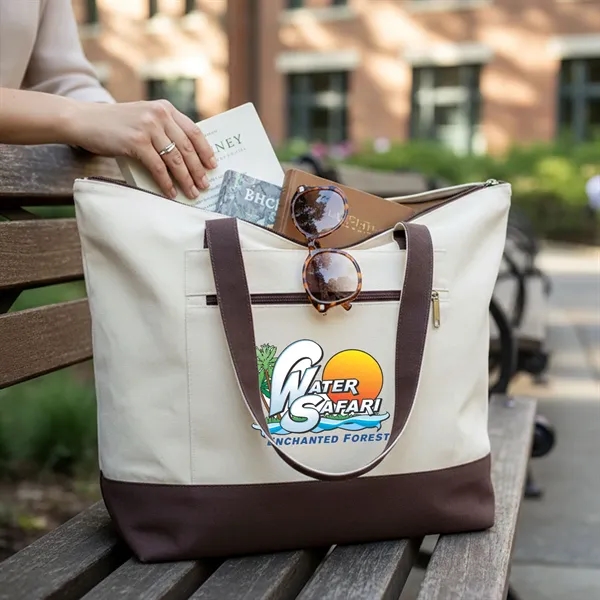 12 oz. Heavy Cotton Two Tone Zippered Tote Bag... from ASI 41511 Brainchild USA Inc / BrainChild Gift Club