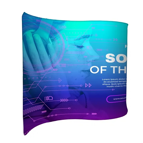 S-Shape Display 112'w x 89"h aluminum frame, full color imprint on... from ASI 49891 Discount Marketing Products / DMP