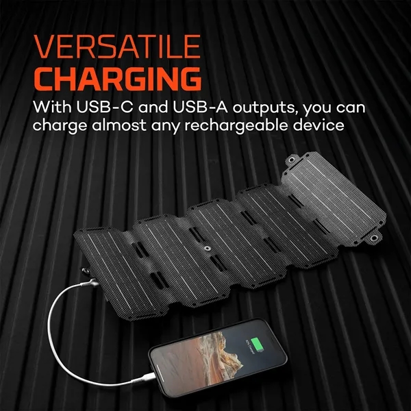 This foldable solar panel provides up to 7.5 watts to its... from ASI 46170 Compass Industries Inc