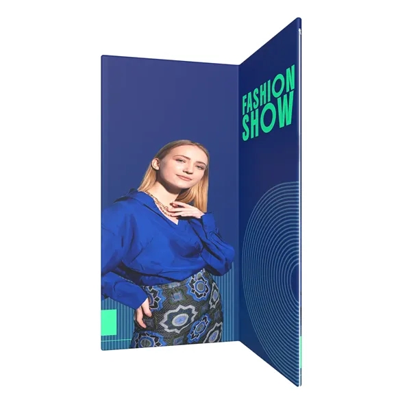 L-Shape Corner Display 72"w x 90"h aluminum frame, full color imprint... from ASI 49891 Discount Marketing Products / DMP