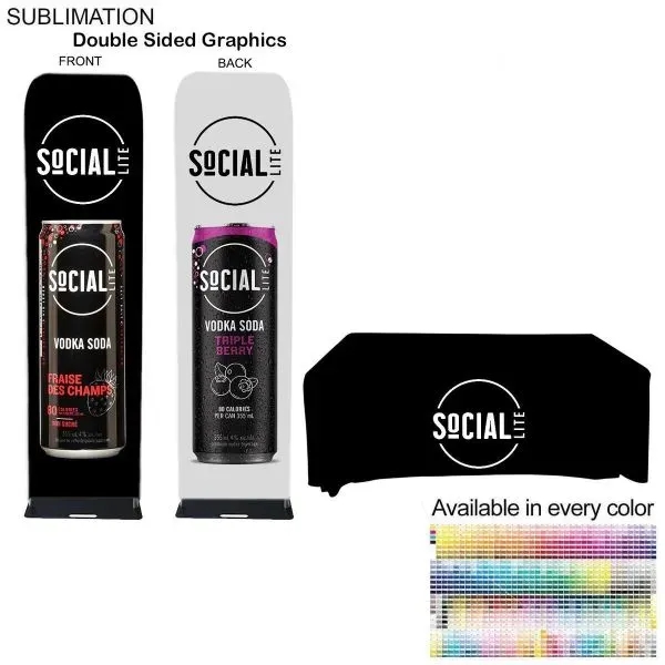 2'W Fabric Banner Steel Base & 6' Tablecloth... from ASI 53509 FIEL-Fairdeal Import & Export