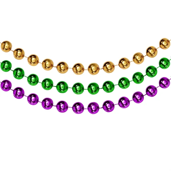 33" Mardi Gras beaded necklace, offered in assorted colors.... from ASI 42016 Brighter Promotions Inc / Chemical Light™