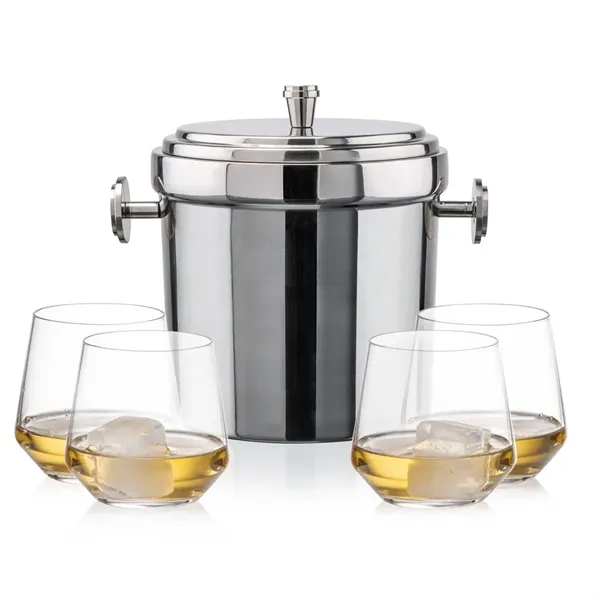 The Milano Ice Bucket & On-the-Rocks Glasses Set delivers a clean,... from ASI 84592 St Regis Group