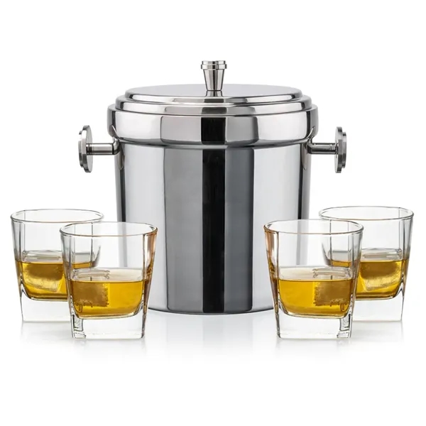 The Milano Ice Bucket & On-the-Rocks Glasses Set delivers a clean,... from ASI 84592 St Regis Group