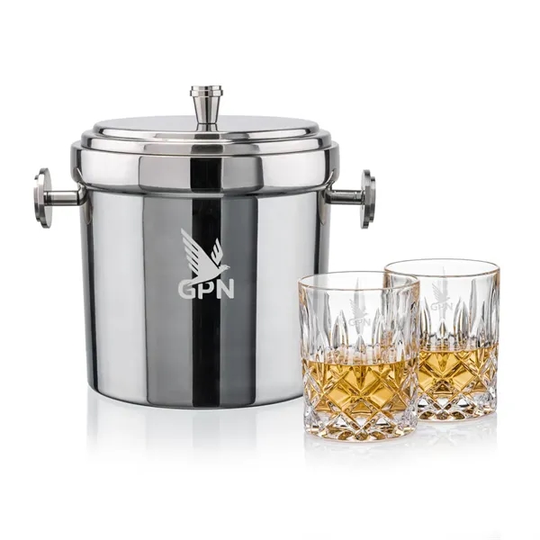 The Milano Ice Bucket & On-the-Rocks Glasses Set delivers a clean,... from ASI 84592 St Regis Group