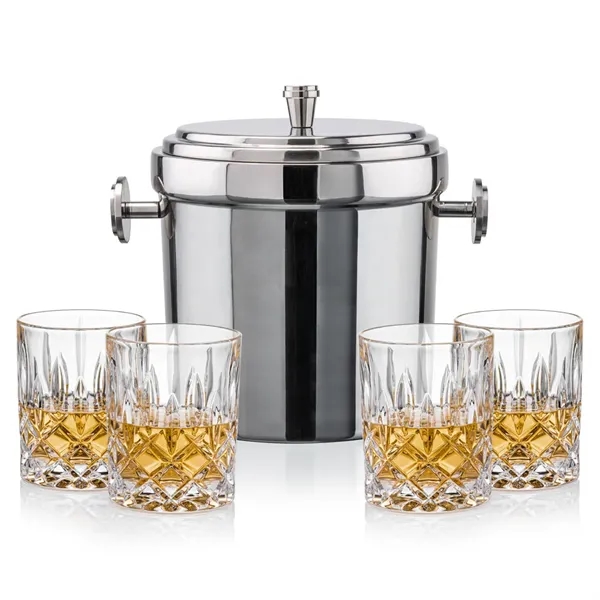 The Milano Ice Bucket & On-the-Rocks Glasses Set delivers a clean,... from ASI 84592 St Regis Group