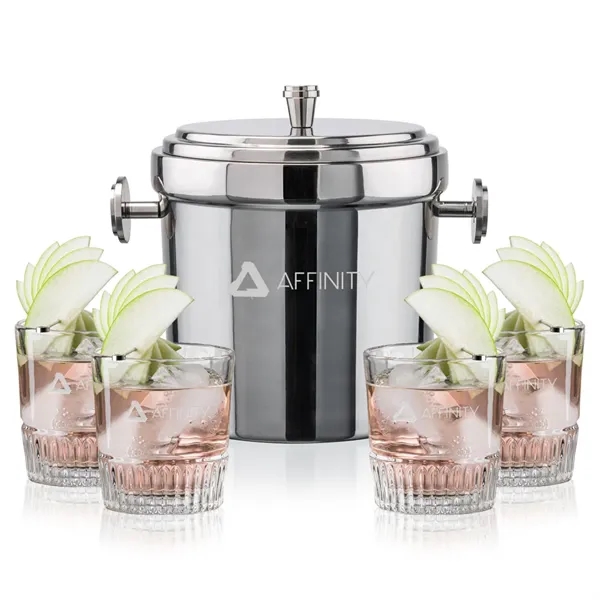 The Milano Ice Bucket & On-the-Rocks Glasses Set delivers a clean,... from ASI 84592 St Regis Group