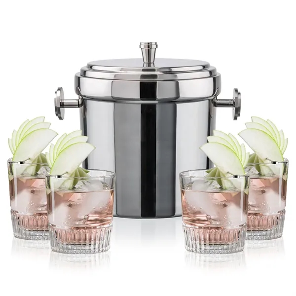 The Milano Ice Bucket & On-the-Rocks Glasses Set delivers a clean,... from ASI 84592 St Regis Group