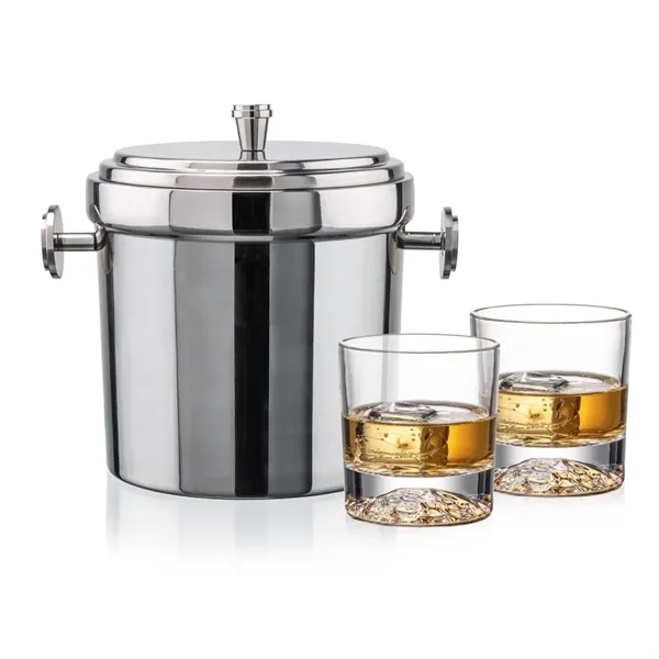 The Milano Ice Bucket & On-the-Rocks Glasses Set delivers a clean,... from ASI 84592 St Regis Group