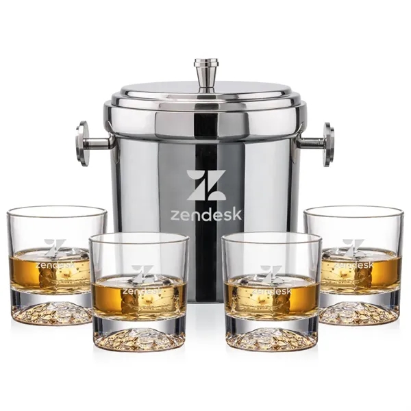 The Milano Ice Bucket & On-the-Rocks Glasses Set delivers a clean,... from ASI 84592 St Regis Group