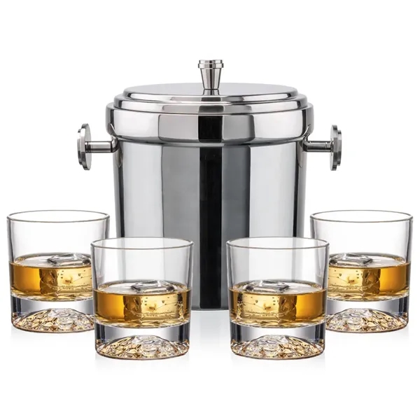 The Milano Ice Bucket & On-the-Rocks Glasses Set delivers a clean,... from ASI 84592 St Regis Group