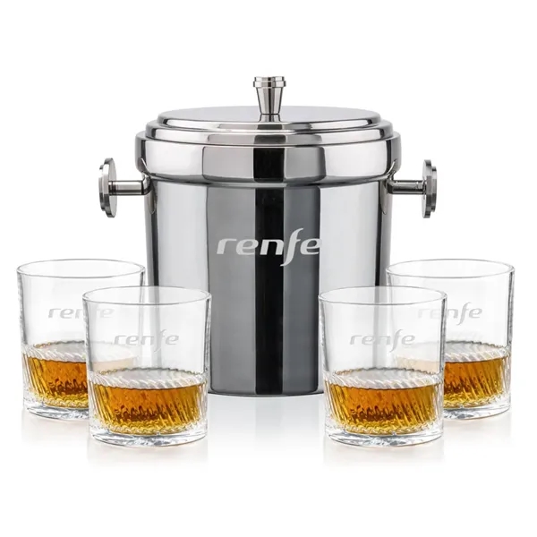 The Milano Ice Bucket & On-the-Rocks Glasses Set delivers a clean,... from ASI 84592 St Regis Group