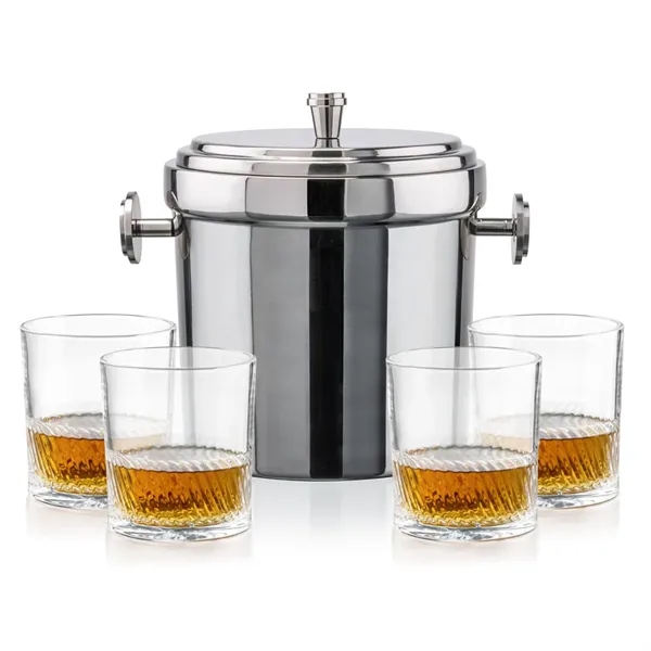 The Milano Ice Bucket & On-the-Rocks Glasses Set delivers a clean,... from ASI 84592 St Regis Group