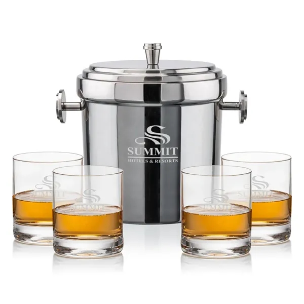 The Milano Ice Bucket & On-the-Rocks Glasses Set delivers a clean,... from ASI 84592 St Regis Group