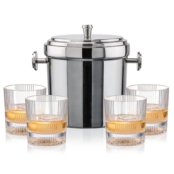 The Milano Ice Bucket & On-the-Rocks Glasses Set delivers a clean,... from ASI 84592 St Regis Group