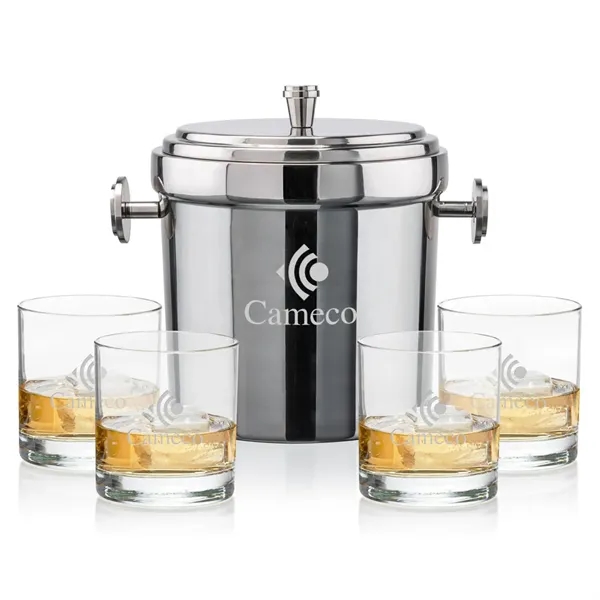 The Milano Ice Bucket & On-the-Rocks Glasses Set delivers a clean,... from ASI 84592 St Regis Group