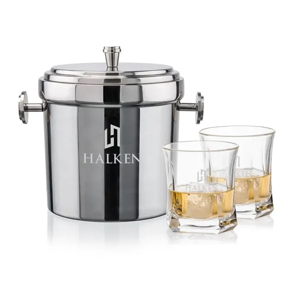 The Milano Ice Bucket & On-the-Rocks Glasses Set delivers a clean,... from ASI 84592 St Regis Group