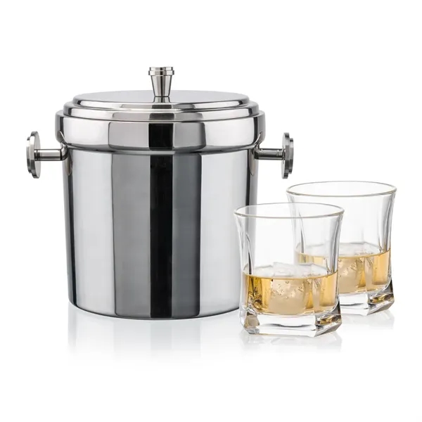 The Milano Ice Bucket & On-the-Rocks Glasses Set delivers a clean,... from ASI 84592 St Regis Group