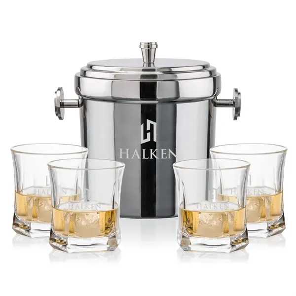 The Milano Ice Bucket & On-the-Rocks Glasses Set delivers a clean,... from ASI 84592 St Regis Group
