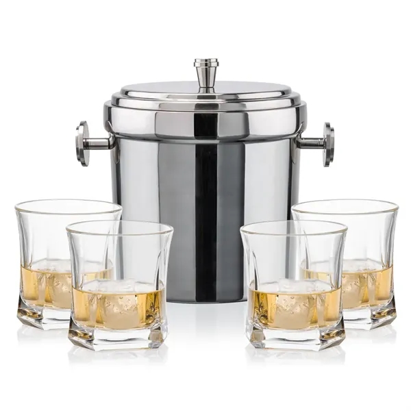 The Milano Ice Bucket & On-the-Rocks Glasses Set delivers a clean,... from ASI 84592 St Regis Group
