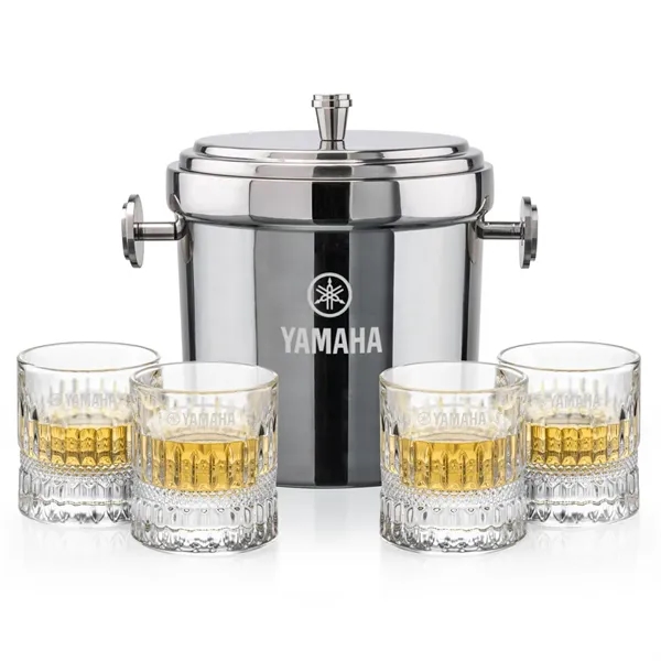 The Milano Ice Bucket & On-the-Rocks Glasses Set delivers a clean,... from ASI 84592 St Regis Group / St Regis