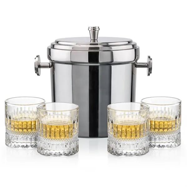 The Milano Ice Bucket & On-the-Rocks Glasses Set delivers a clean,... from ASI 84592 St Regis Group / St Regis