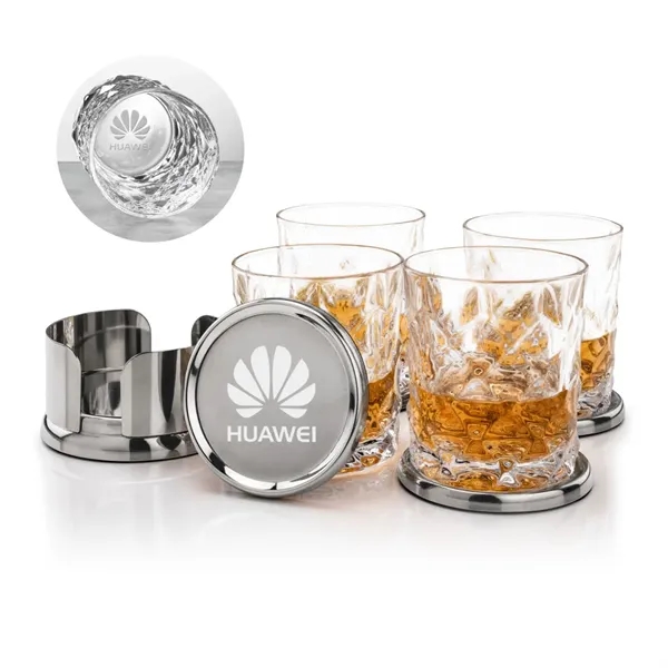 The Baldoni Coasters & On-the-Rocks Set combines modern elegance with everyday... from ASI 84592 St Regis Group