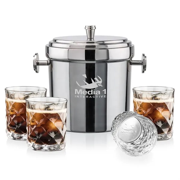 The Milano Ice Bucket & On-the-Rocks Glasses Set delivers a clean,... from ASI 84592 St Regis Group