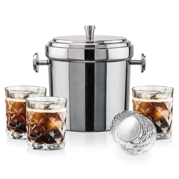 The Milano Ice Bucket & On-the-Rocks Glasses Set delivers a clean,... from ASI 84592 St Regis Group