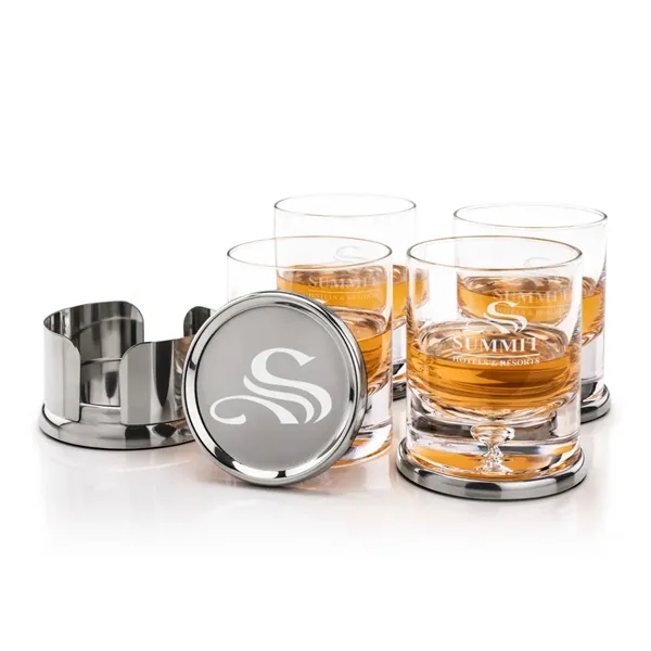 The Baldoni Coasters & On-the-Rocks Set combines modern elegance with everyday... from ASI 84592 St Regis Group