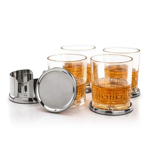 The Baldoni Coasters & On-the-Rocks Set combines modern elegance with everyday... from ASI 84592 St Regis Group