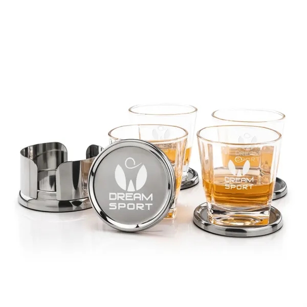 The Baldoni Coasters & On-the-Rocks Set combines modern elegance with everyday... from ASI 84592 St Regis Group