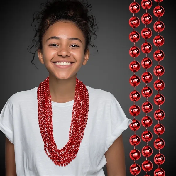 33" metallic beaded Mardi Gras necklace in a variety of colors.... from ASI 42016 Brighter Promotions Inc / Chemical Light™ Liquid Light