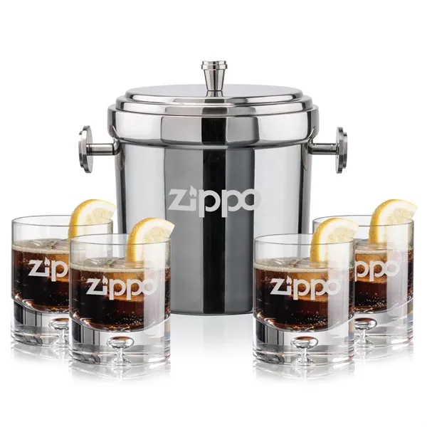 The Milano Ice Bucket & On-the-Rocks Glasses Set delivers a clean,... from ASI 84592 St Regis Group