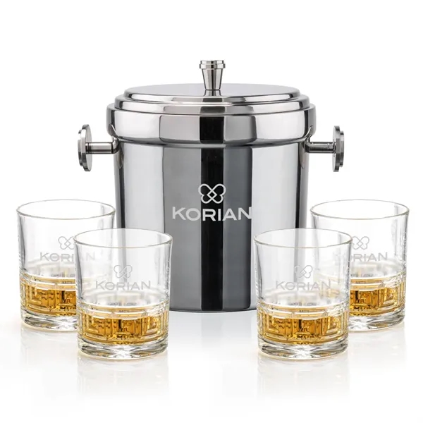 The Milano Ice Bucket & On-the-Rocks Glasses Set delivers a clean,... from ASI 84592 St Regis Group