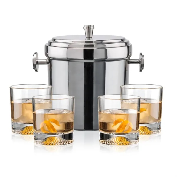 The Milano Ice Bucket & On-the-Rocks Glasses Set delivers a clean,... from ASI 84592 St Regis Group
