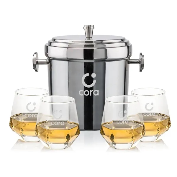 The Milano Ice Bucket & On-the-Rocks Glasses Set delivers a clean,... from ASI 84592 St Regis Group