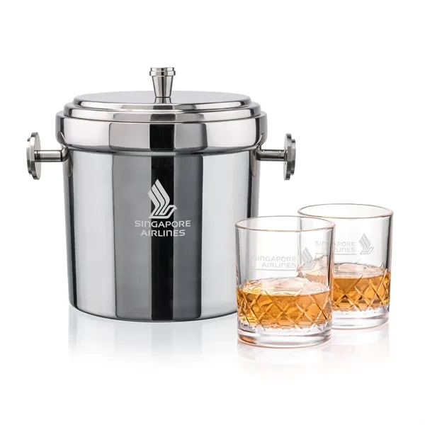 The Milano Ice Bucket & On-the-Rocks Glasses Set delivers a clean,... from ASI 84592 St Regis Group