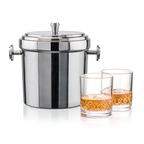 The Milano Ice Bucket & On-the-Rocks Glasses Set delivers a clean,... from ASI 84592 St Regis Group