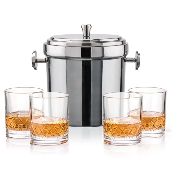 The Milano Ice Bucket & On-the-Rocks Glasses Set delivers a clean,... from ASI 84592 St Regis Group
