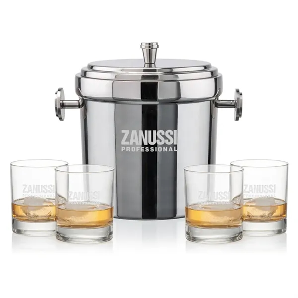 The Milano Ice Bucket & On-the-Rocks Glasses Set delivers a clean,... from ASI 84592 St Regis Group