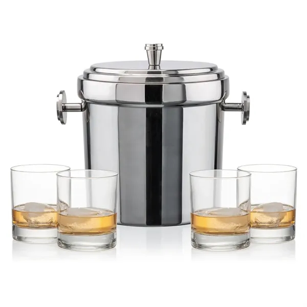 The Milano Ice Bucket & On-the-Rocks Glasses Set delivers a clean,... from ASI 84592 St Regis Group