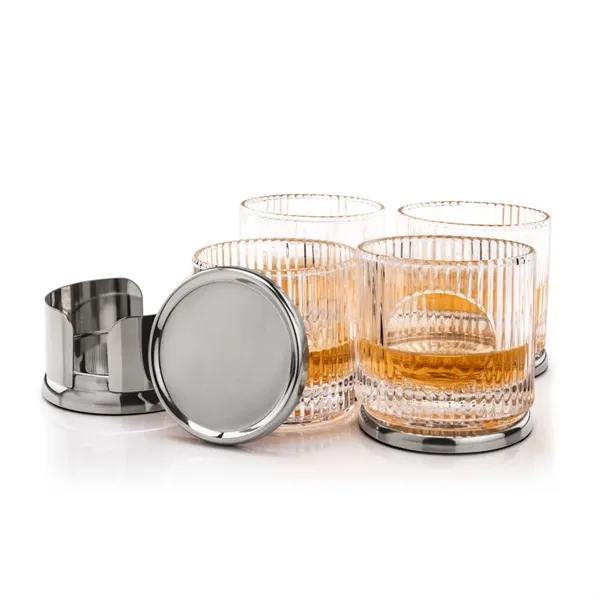 The Baldoni Coasters & On-the-Rocks Set combines modern elegance with everyday... from ASI 84592 St Regis Group