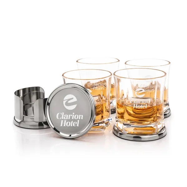 The Baldoni Coasters & On-the-Rocks Set combines modern elegance with everyday... from ASI 84592 St Regis Group