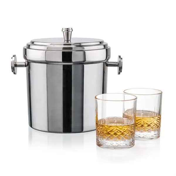 The Milano Ice Bucket & On-the-Rocks Glasses Set delivers a clean,... from ASI 84592 St Regis Group