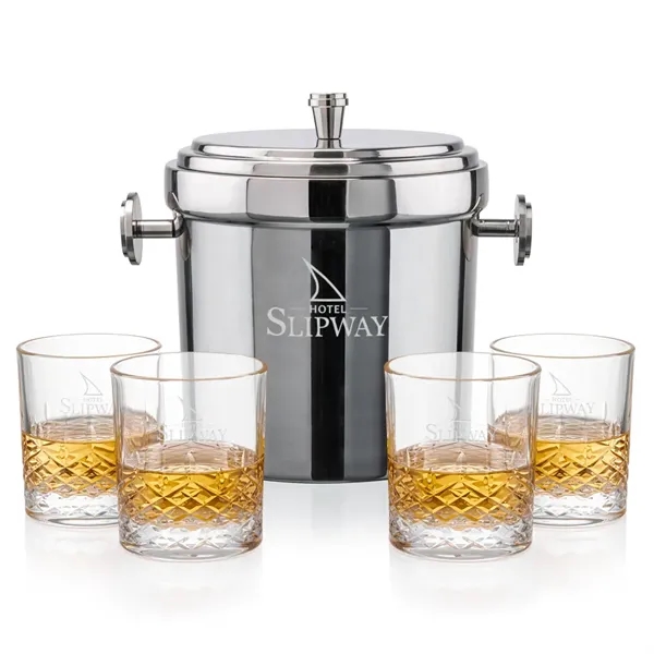 The Milano Ice Bucket & On-the-Rocks Glasses Set delivers a clean,... from ASI 84592 St Regis Group